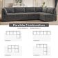 HOMLUX 5-Piece Oversize Mod Sectional in Gray, , large