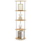 HOMLUX 5-Tier Modern Tall Corner Open Bookshelf in Beech and White, , large