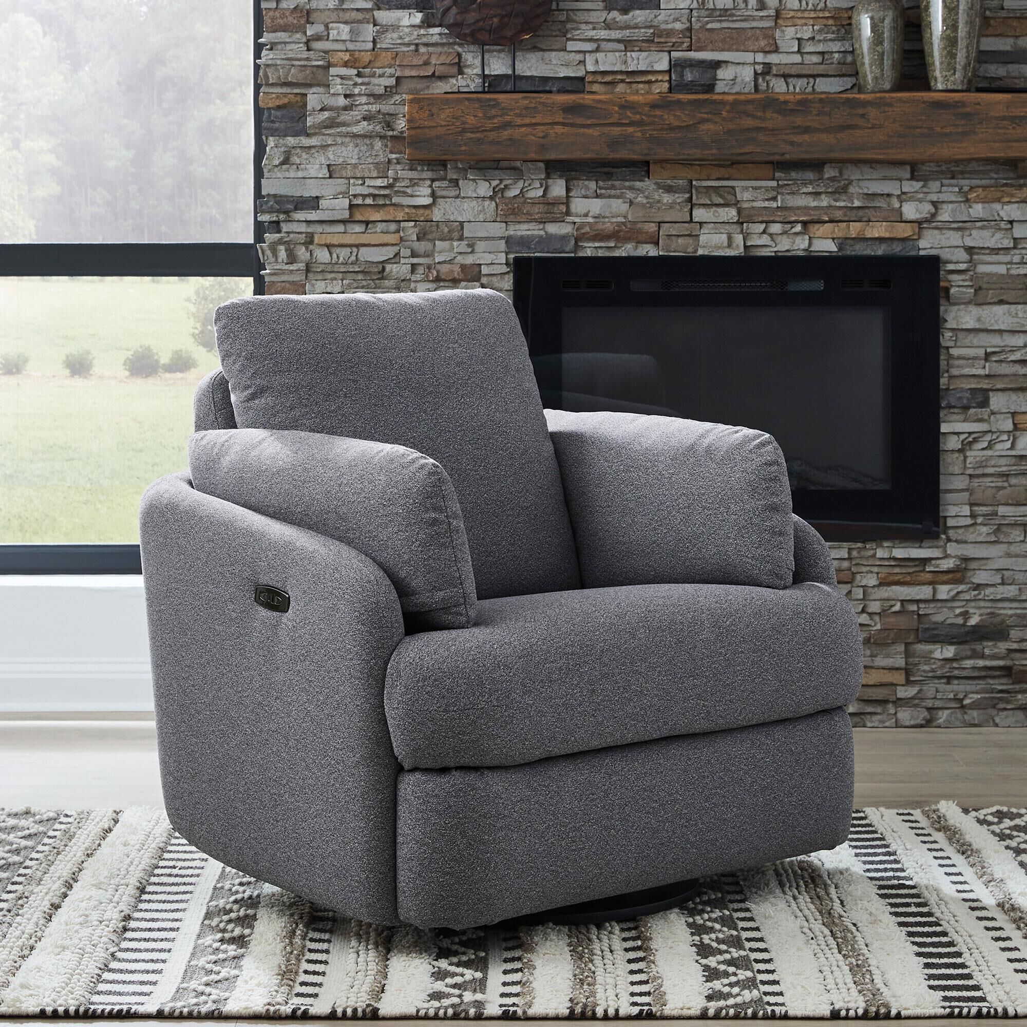 Ashley Alainmont Next-Gen Nuvella Power Swivel Recliner in Salt