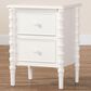 Baxton Studio Malinda 2-Drawer End Table with Spindle Legs in White, , large