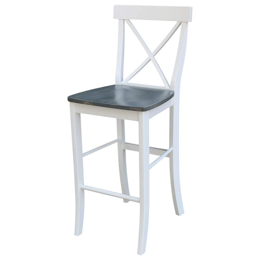 International Concepts 30" Barstool in White/Heather Gray, , large