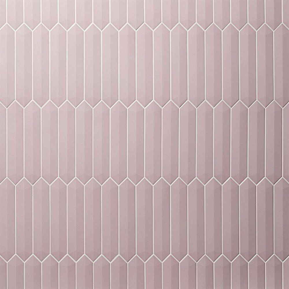 Soho Studio Clark Contour Pink 2.6" x 13" Ceramic Tile, , large