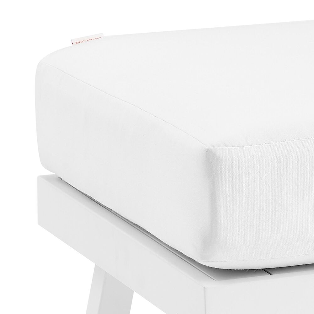 Linon Home Decor Holland Patio Ottoman in White, , large