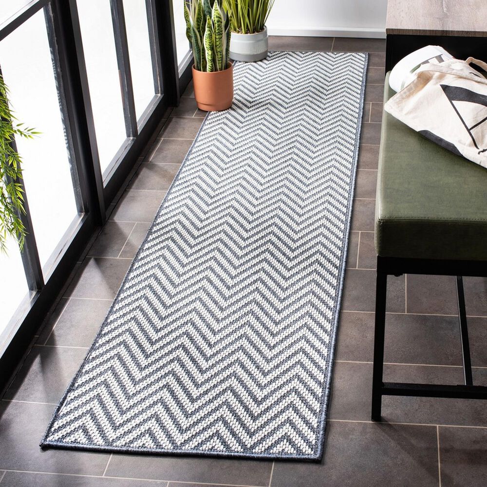 Safavieh Bermuda 2&#39; x 8&#39; Blue and Creme Indoor/Outdoor Area Performance Rug, , large