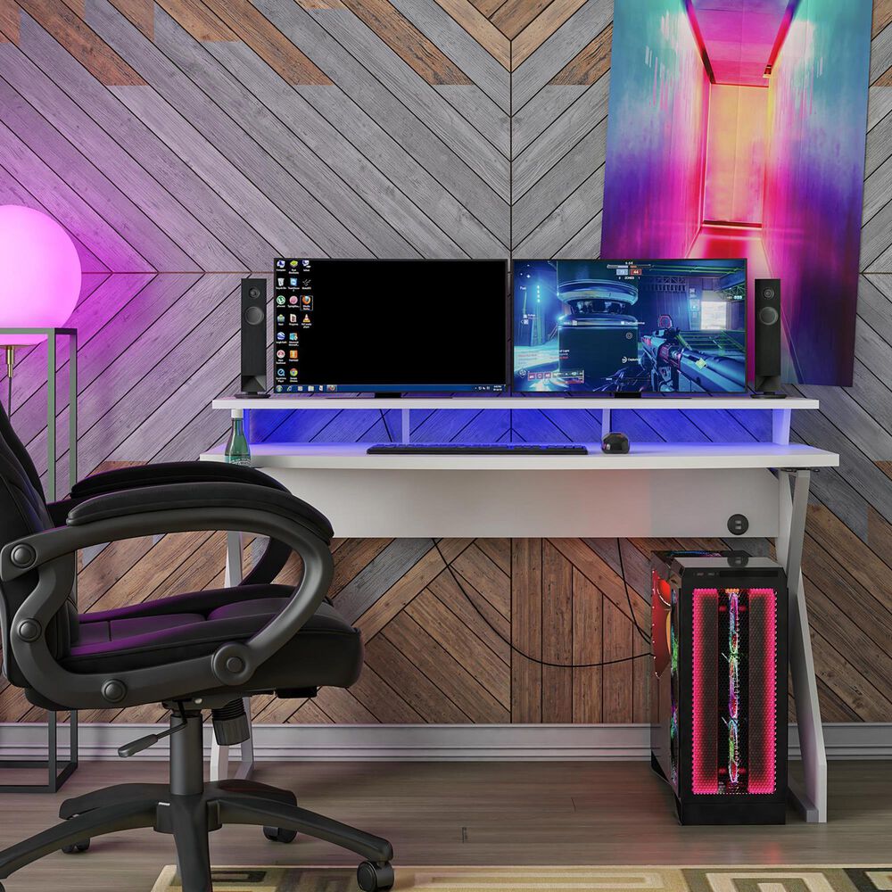 NTense Xtreme Gaming Desk in White, , large