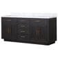 Lexora Home Abbey 72" Double Bathroom Vanity in Black Oak with 2 cm White Carrara Marble Top and Rectangular Sinks, , large