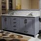 Lexora Home Jacques 72" Double Bathroom Vanity in Dark Grey with 2 cm White Carrara Marble Top and Rectangular Sinks, , large