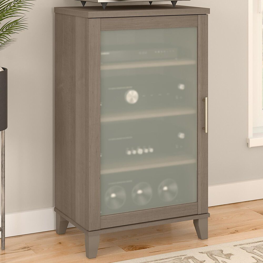 Bush Somerset Media Storage in Ash Gray Nebraska Furniture Mart