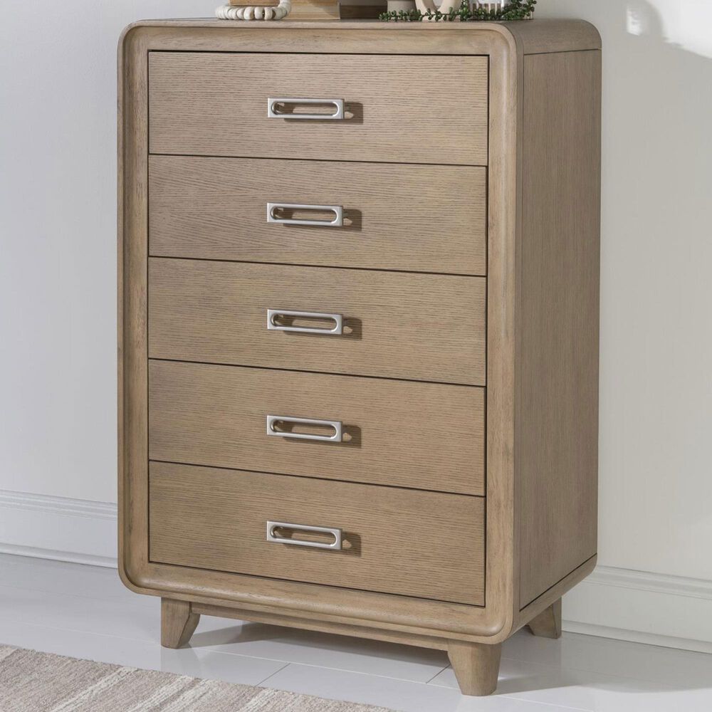 St Claire Home Theo 5-Drawer Chest in Desert Oak, , large