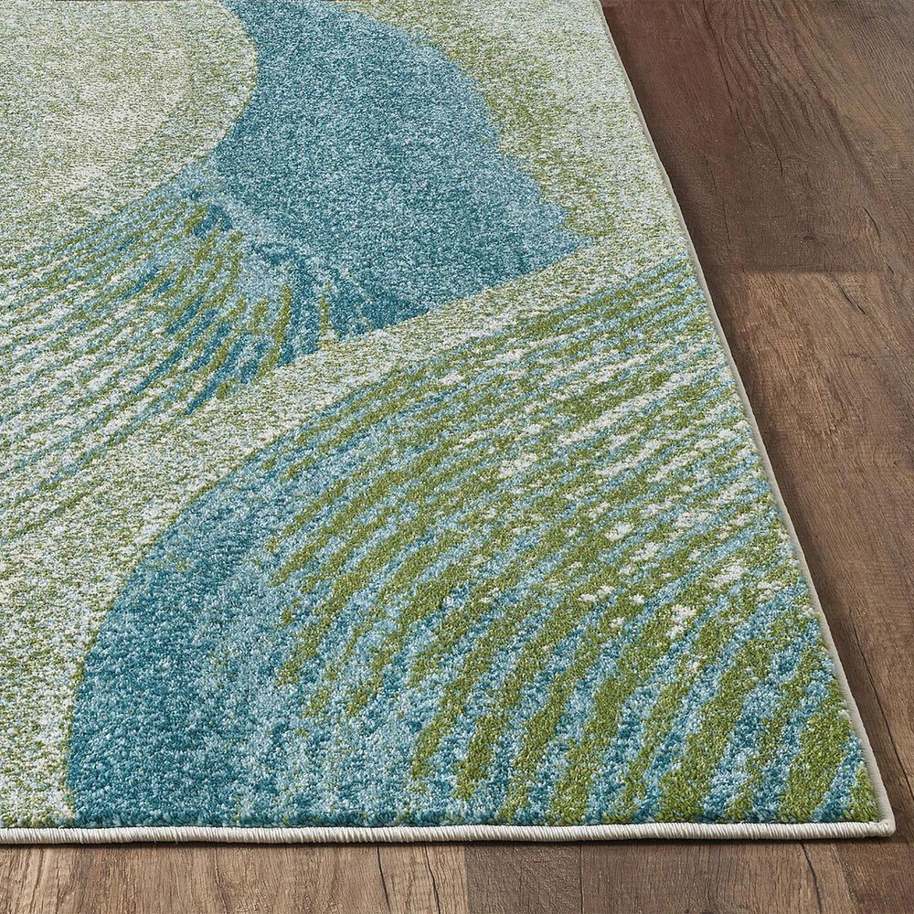 Kas Oriental Rugs Illusions Waves 3&#39;3&quot; x 4&#39;11&quot; Seafoam Area Rug, , large