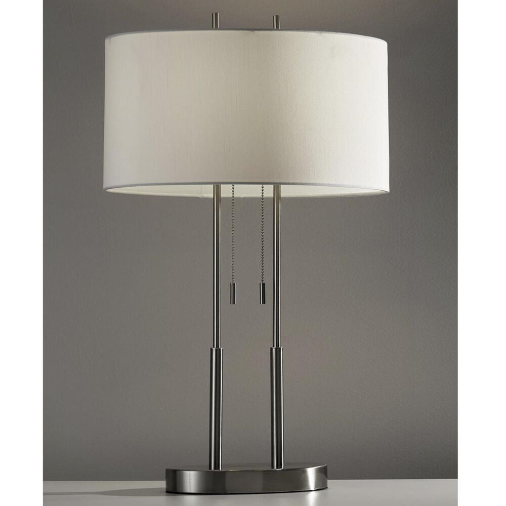 Adesso Duet Table Lamp in Brushed Steel, , large