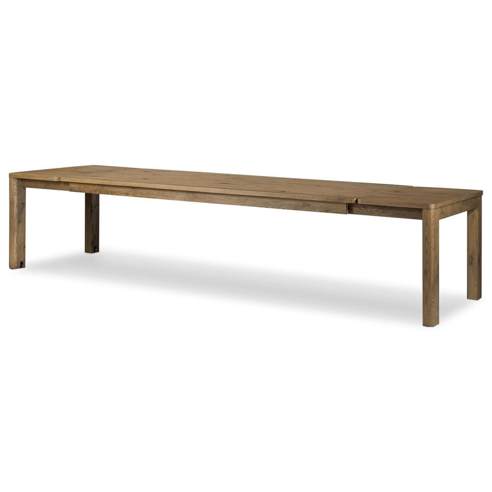 Four Hands Noeline Double Extension Dining Table in Resawn Worn Oak - Table Only, , large