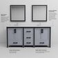 Lexora Home Ziva 72" Double Bathroom Vanity in Dark Grey with 2 cm White Cultured Marble Top and Rectangular Sinks, , large