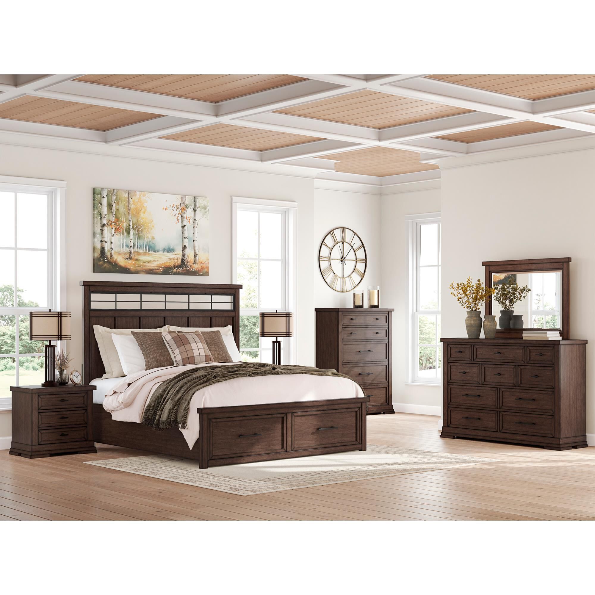 Ashley Taffenbrook 5-Piece King Storage Bedroom Set in Medium