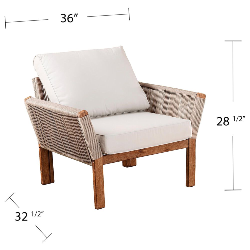 Southern Enterprises Brendina 4-Piece Conversation Set in Oiled Acacia and Natural, , large