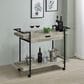 Pacific Landing Ventura Storage Bar Cart in Grey Driftwood and Black, , large