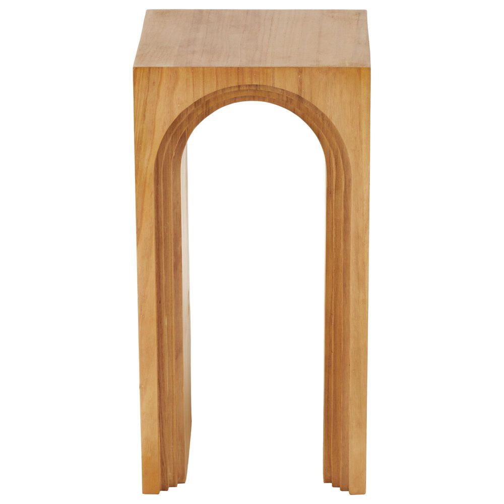Maple and Jade Cutout Arch End Table in Brown, , large