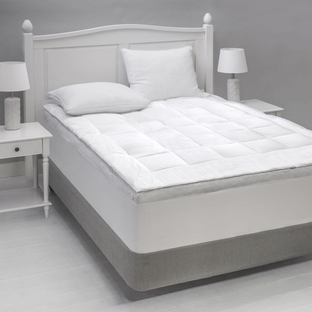 Allied Home Queen Feather Mattress Topper in White, , large