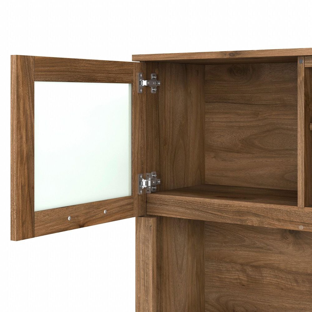 Bush Somerset 60&quot; L-Shaped Desk with Hutch in Fresh Walnut, , large