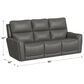 Flexsteel Carter Power Reclining Sofa with Console and Power Headrests and Lumbar in Gray, , large