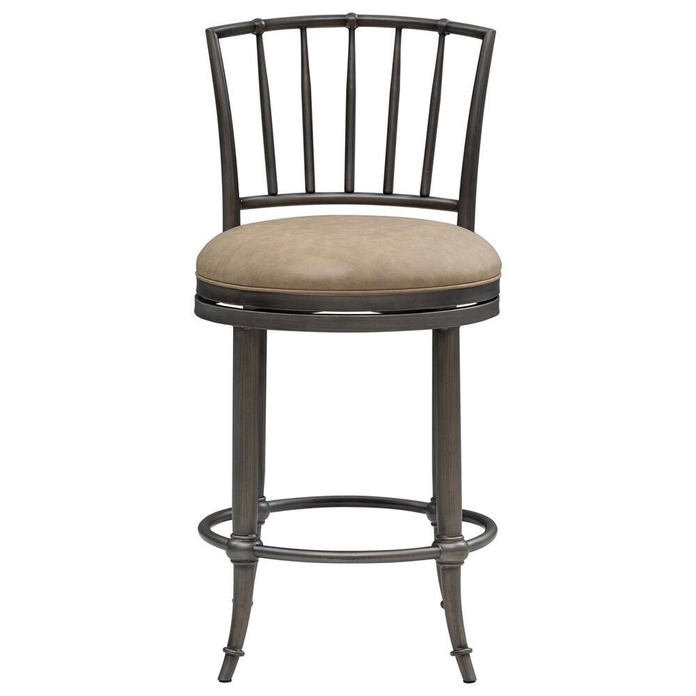 Armen Living Vince Swivel Counter Stool in Mushroom Brown, , large