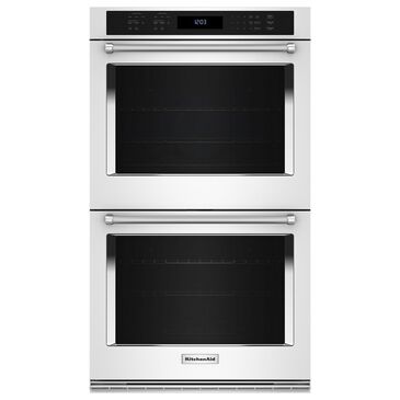 KitchenAid 30" Double Electric Wall Oven with Air Fry Mode in White, , large