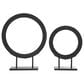 Maple and Jade 2-Piece Circular Ring Geometric Decorative Sculpture Set in Oiled Brown and Black, , large