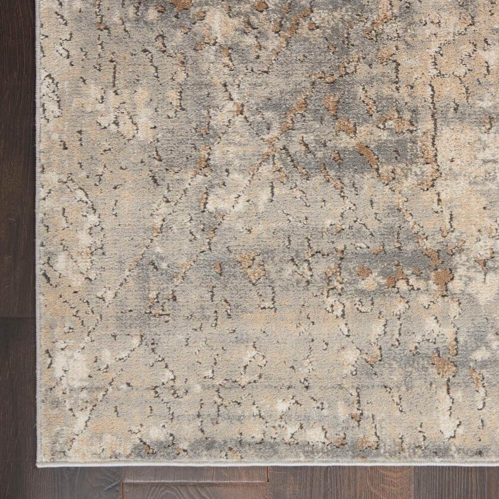 Nourison Quarry QUA03 2&#39;2&quot; x 10&#39; Beige and Grey Runner, , large