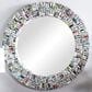 Maple and Jade 38" Round Recycled Magazine Paper Frame Wall Mirror in Poppy Red, Royal Blue, Bright Yellow and Kelly Green, , large