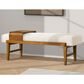 Jennifer Taylor Home Billie Modern Telephone Bench with Sliding Shelf in Natural Brown, , large