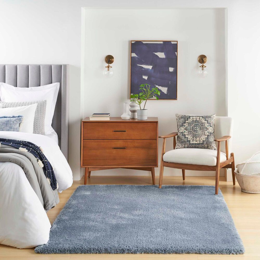 Nourison Dreamy Shag Solid 4&#39; x 6&#39; Light Blue Area Rug, , large
