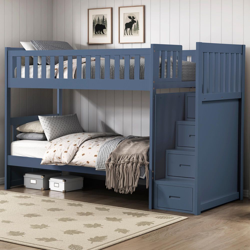 Homelegance Twin/Twin Step Bunk Bed, , large