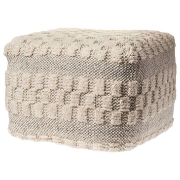 L.R. Home Pouf Ottoman in Cream and Light Gray, , large