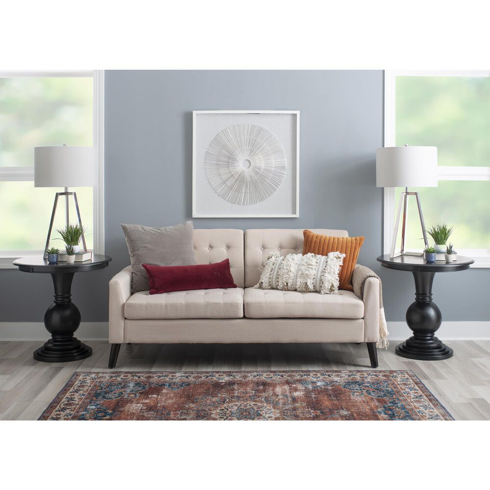 Linon Home Decor Adeline Round Accent End Table in Black, , large