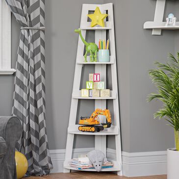 RiverRidge Home 5-Tier Corner Ladder Shelf in White, , large