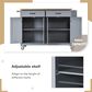 HOMLUX 54" Kitchen Island with Solid Wood Top and Locking Wheels in Grey Blue, , large