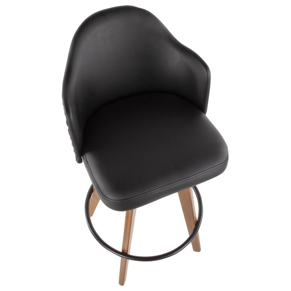 Lumisource Ahoy Swivel Counter Stool in Walnut and Black, , large