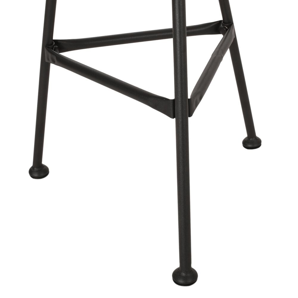 Hearth and Haven Orlando Round Patio Side Table in Light Brown and Polished Black, , large
