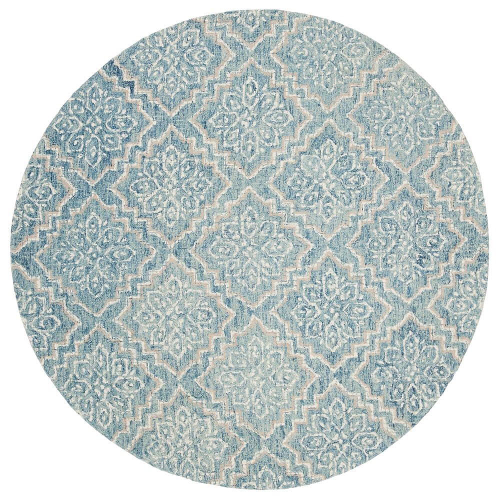 Safavieh Abstract 6' Round Blue and Grey Area Rug, , large