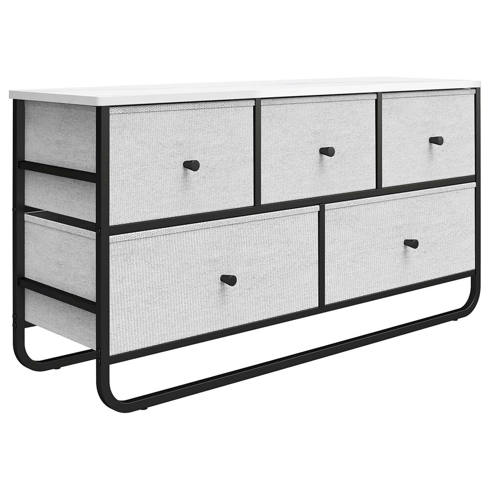 DHP Kimble 5 Bin Storage Organizer in White Marble, , large
