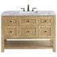James Martin Vanities Breckenridge 48" Single Bathroom Vanity in Light Natural Oak with 3 cm Carrara White Marble Top and Rectangular Sink, , large