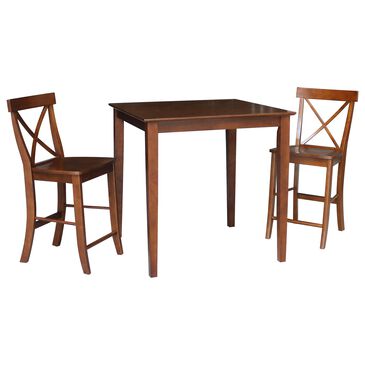 International Concepts X-Back 3-Piece Counter Height Dining Set in Espresso, , large