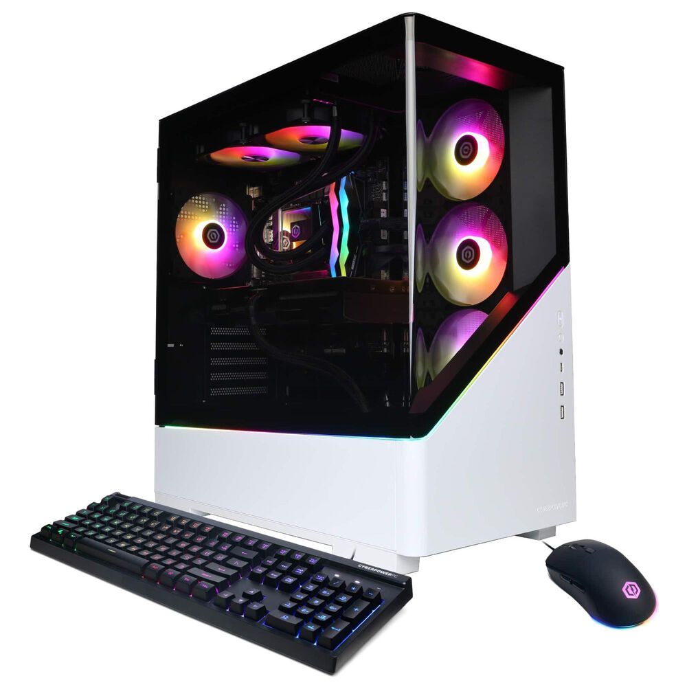 CyberPowerPC Gamer Supreme Gaming Desktop PC | Intel Core i9-14900F - 32GB RAM - NVIDIA GeForce RTX 5070 Ti Graphics - 2TB SSD in White, , large