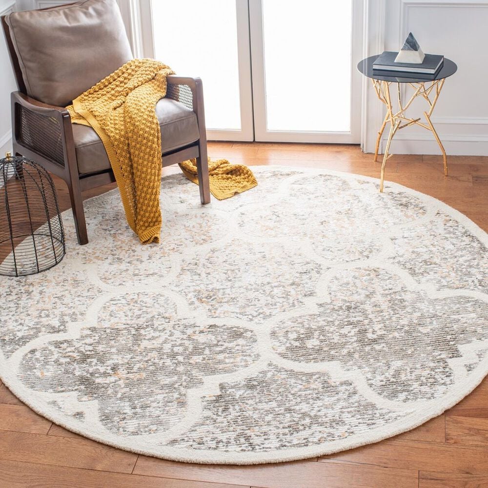 Safavieh Artistry ARR668D 7&#39; Round Ivory and Gold Area Rug, , large