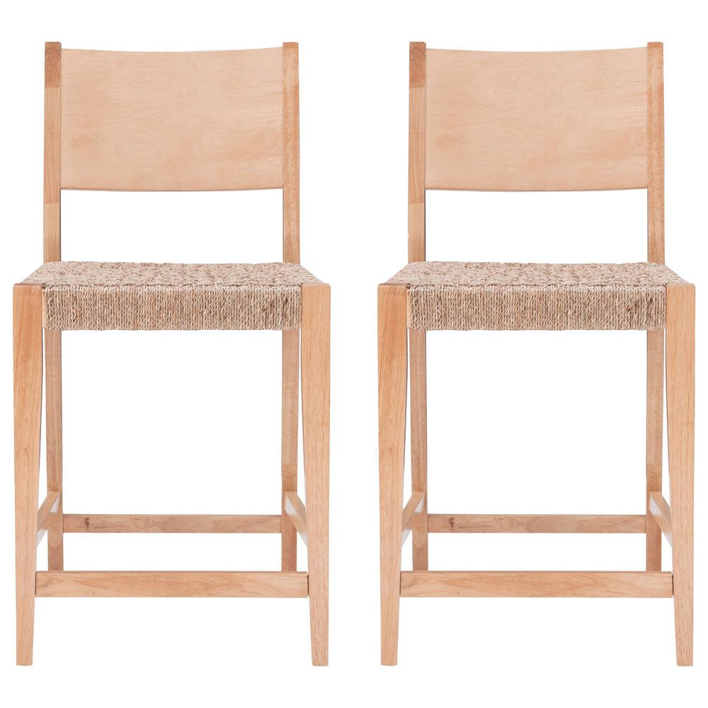 Linon Home Decor Cadence Counter Stool in Natural (Set of 2), , large