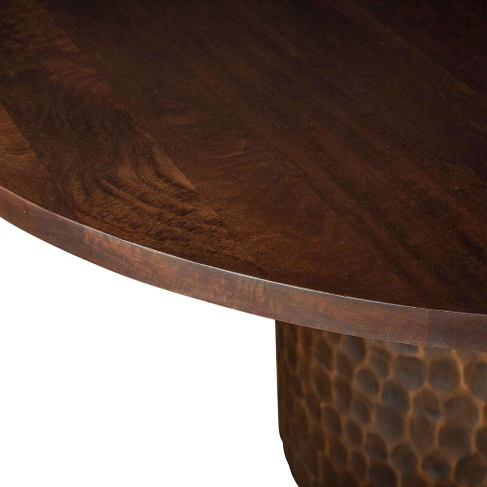 Home Trends &amp; Design Santa Cruz 60" Round Dining Table in Brown and Antique Bronze - Table Only, , large