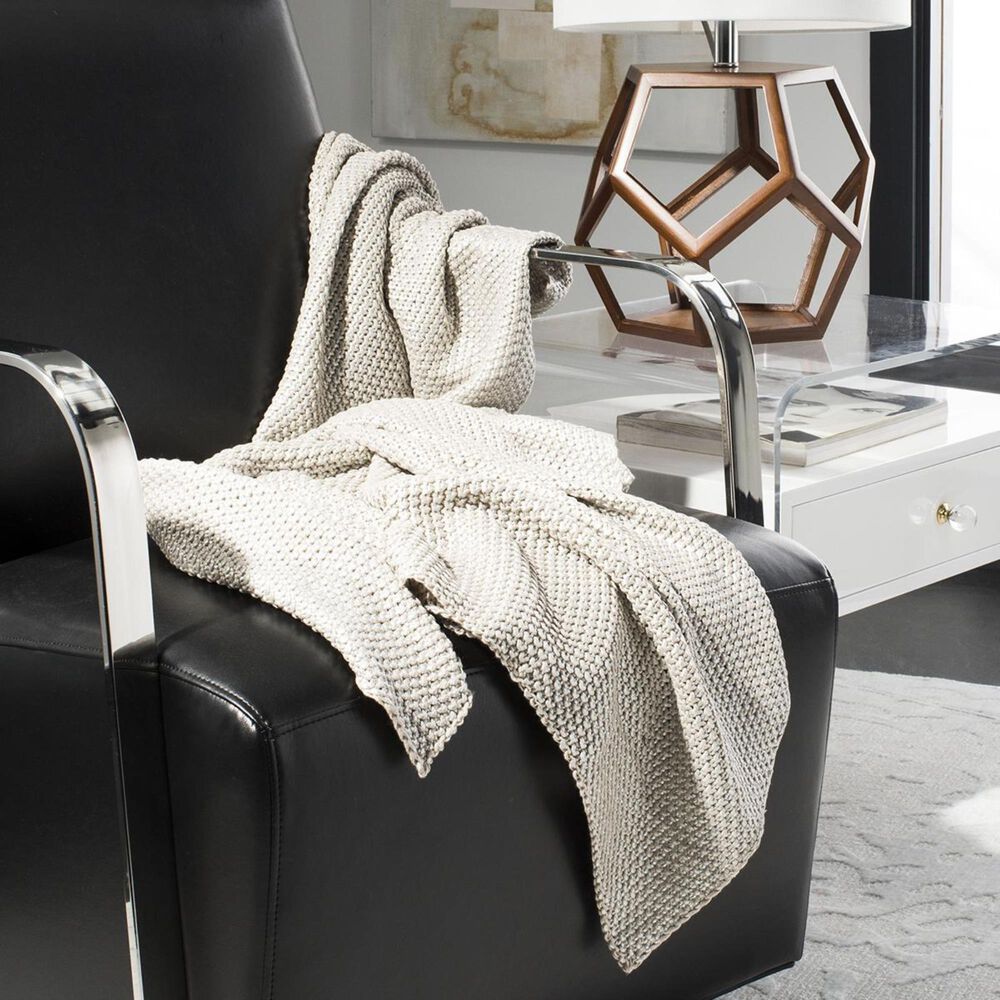 Safavieh Tickled Knit Throw in Palewisper, , large