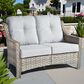 HOMLUX Outdoor Rattan Loveseat with Ergonomic in Gray, , large