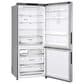 LG 15 Cu. Ft. Bottom Freezer Refrigerator in Stainless Steel, , large