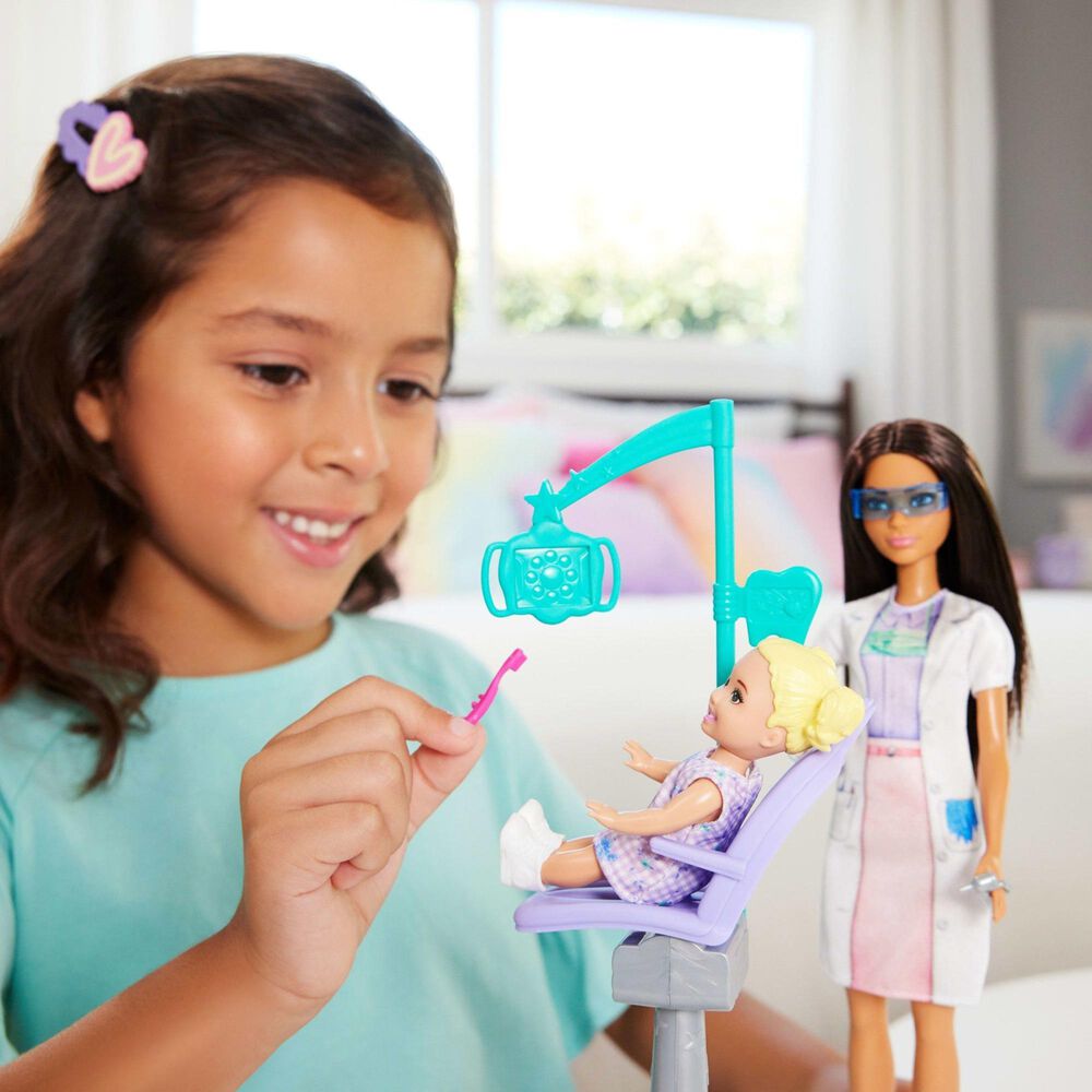 Barbie Baby Dentist Doll with Brunette Hair and Accessories in Multicolor, , large